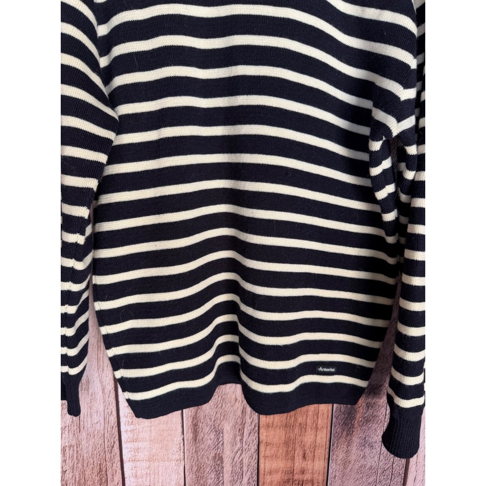 Armor-Lux Breton Striped Wool Sweater Coastal Nautical French Size 5 US XXL - Picture 4 of 11